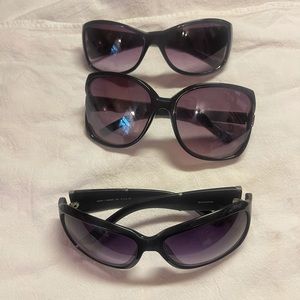 Set of 3 pairs Women’s Sunglasses - dark framed